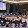 مجلس الأمن الدولي في اجتماع يناقش فيه الوضع في الشرق الأوسط بما فيها القضية الفلسطينية.