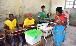 Local de votação nas eleições gerais em Moçambique. 