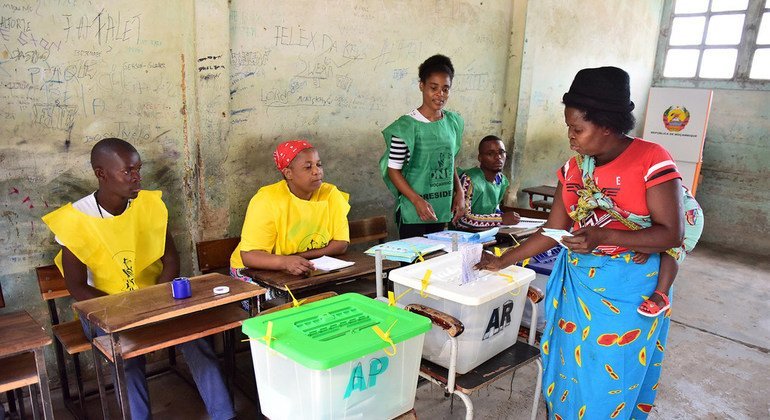 Local de votação nas eleições gerais em Moçambique. 
