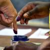 Blue ink marks voting voters and prevents fraud.