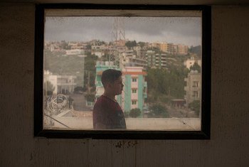 Thirteen-year-old Syrian refugee Bakr works in a supermarket and delivers food to support his family in Barja, Lebanon. The family are awaiting resettlement to Norway.
