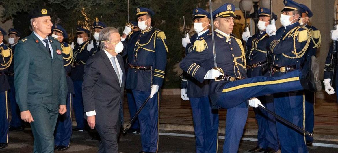 Llegada del Secretario General António Guterres a Beirut para una visita oficial a Libano. 19 de diciembre de 2021