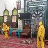 الإجراءات الاحترازية للوقاية من الإصابة بفيروس كورونا في  مساجد أسوان