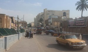 A busy street in Baghdad, Iraq, before the current civil unrest. 