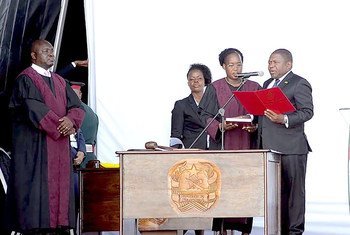 Durante cerimônia de posse, o presidente Filipe Nyusi se comprometeu em promover a justiça para todas as pessoas de Moçambique.