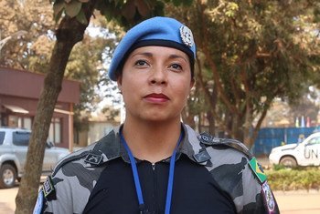 Darilene Monteiro é a primeira policial brasileira em serviço na Missão da ONU na República Centro-Africana, Minusca.
