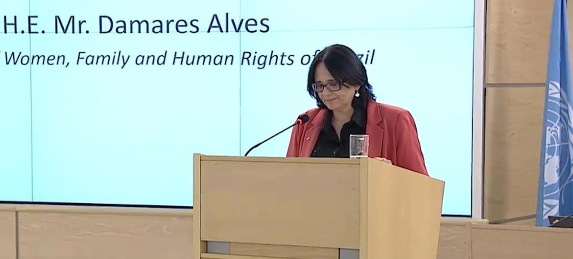 Damares Alves, a ministra da Mulher, da Família e dos Direitos Humanos, discursou na abertura da 43 ª sessão do Conselho de Direitos Humanos.