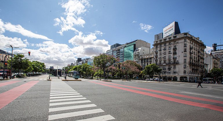 Image of the city of Buenos Aires emptied by the coronavirus.