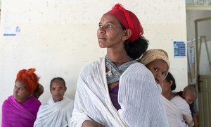 Des personnes déplacées dans un centre de santé au Tigré, en Ethiopie.