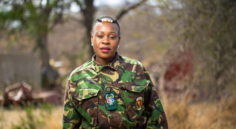 Lerato Selepe, a member of the Black Mambas that is also actively involved in the bee project.