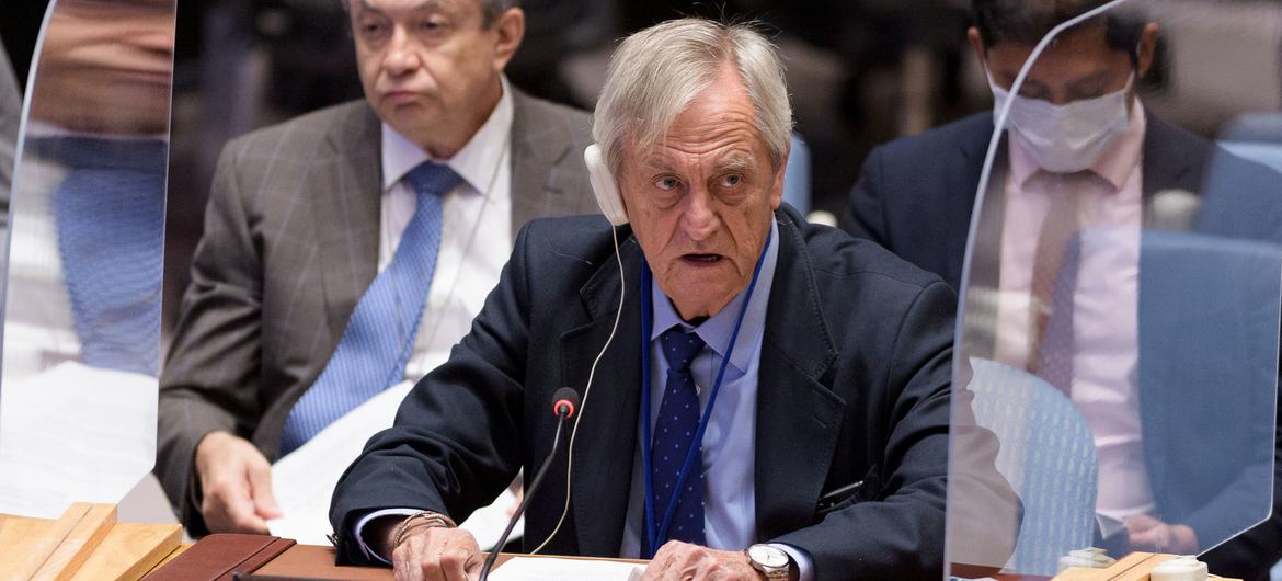 Nicholas Haysom, Special Representative of the Secretary-General for South Sudan and head of UNMISS, briefs Security Council members on the situation in the Sudan and South Sudan.