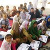A UNICEF-supported community-based school in Jalalabad, the capital of Afghanistan's eastern Nangarhar province, before the Taliban seized control of the country. (file)