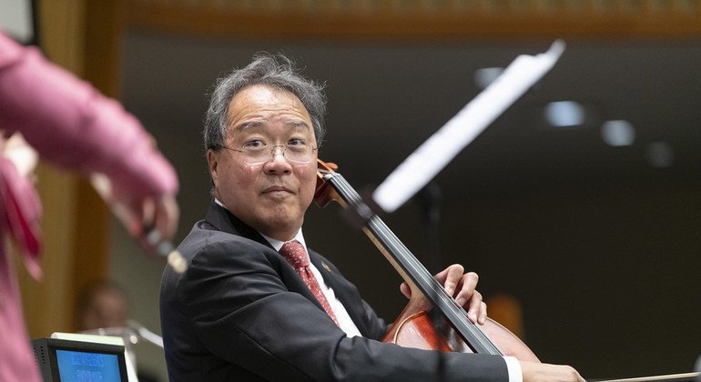 Yo-Yo Ma performed at the “International Day of Peace Student Observance”