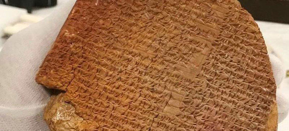 The Gilgamesh Tablet, a 3,500-year-old tablet from what is present  Iraq, is 1  of the world's oldest works   of literature.