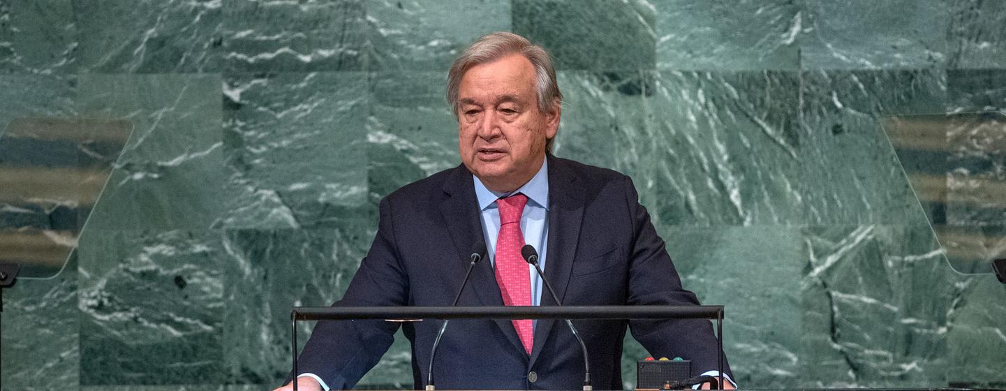 Secretary-General António Guterres addresses the opening of the general debate of the UN General Assembly’s 77th session.