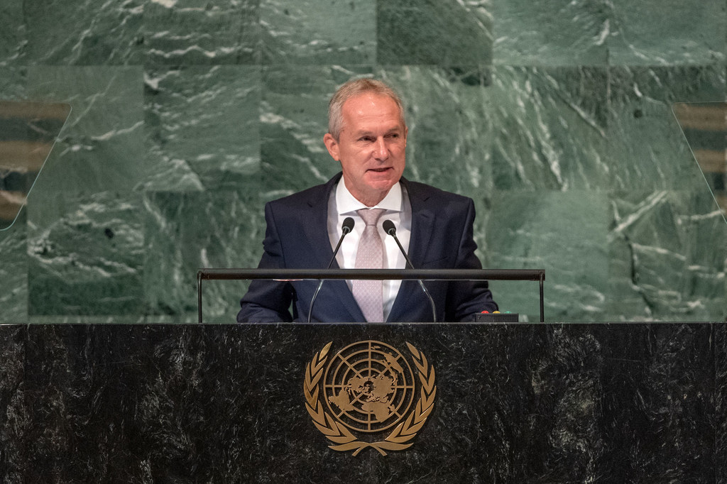 Le Président de l'Assemblée générale des Nations Unies, Csaba Kőrösi, à l'ouverture du débat général annuel.