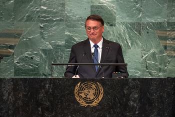 President Jair Messias Bolsonaro of Brazil addresses the general debate of the UN General Assembly’s 77th session.