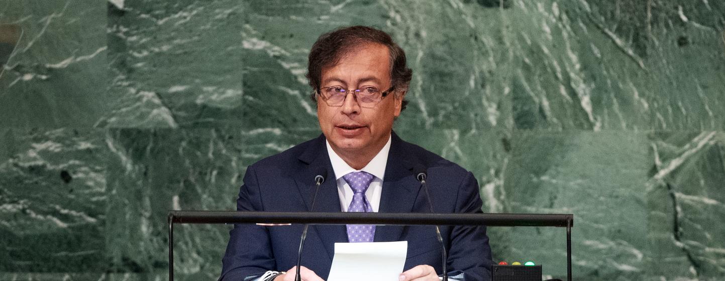 President Gustavo Petro Urrego of Colombia addresses the general debate of the UN General Assembly’s 77th session.