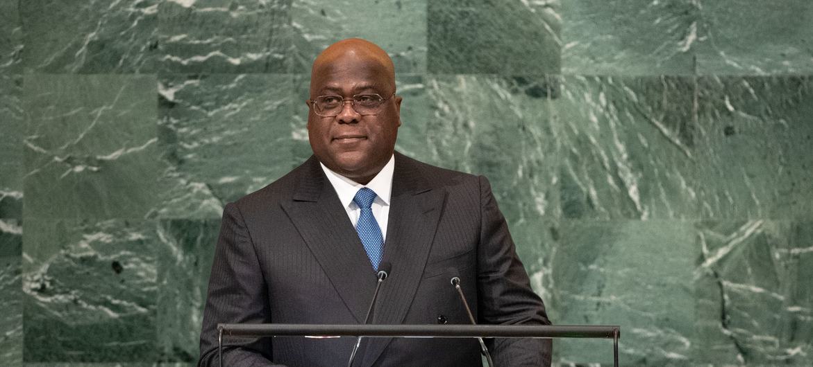 President Félix-Antoine Tshisekedi Tshilombo of the Democratic Republic of the Congo addresses the joint debate during the seventy-seventh session of the General Assembly.