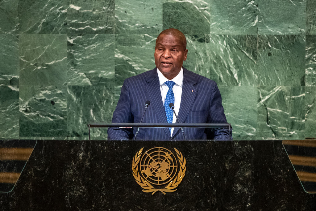 Le Président de la République centrafricaine, Faustin Archange Touadéra, au débat général de l'Assemblée générale des Nations Unies.