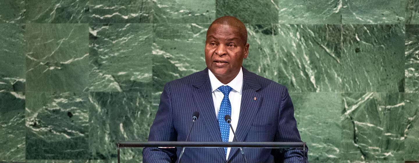 Faustin Archange Touadera, Head of State of the Central African Republic, addresses the general debate of the General Assembly’s seventy-seventh session.