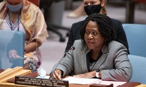Martha Pobee, Sous-Secrétaire générale pour l'Afrique, devant le Conseil de sécurité (photo d'archives).