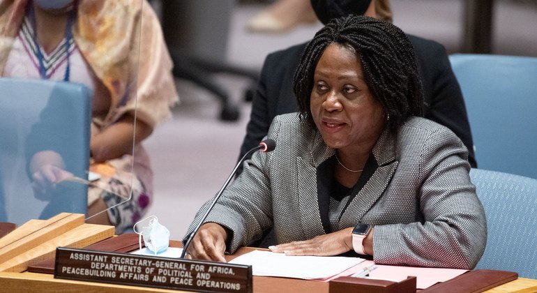 من الأرشيف: مارثا بوبي، مساعدة الأمين العام لأفريقيا في إدارتي الشؤون السياسية وبناء السلام وعمليات السلام، تقدم إحاطة لمجلس الأمن الدولي