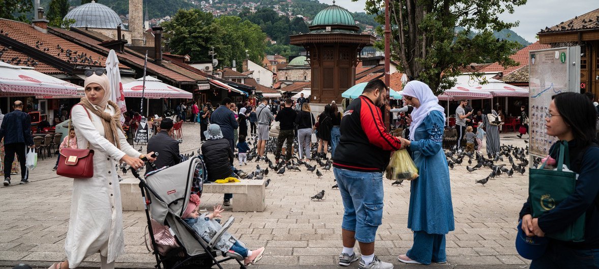 People walk through the streets of Sarajevo, Bosnia and Herzegovina (file photo). 