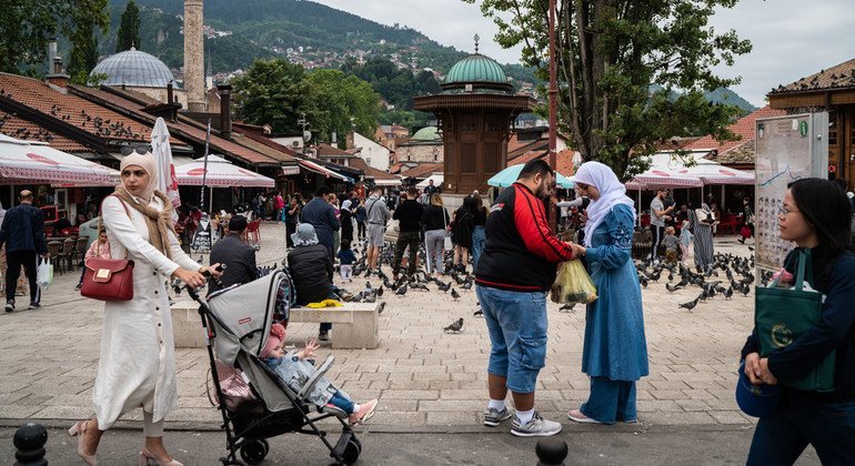 People walk through the streets of Sarajevo, Bosnia and Herzegovina (file photo). 