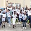 刚果布拉柴维尔的儿童聚集在一起庆祝并要求他们的基本人权。