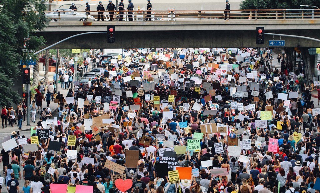 Une manifestation à Los Angeles, États-Unis