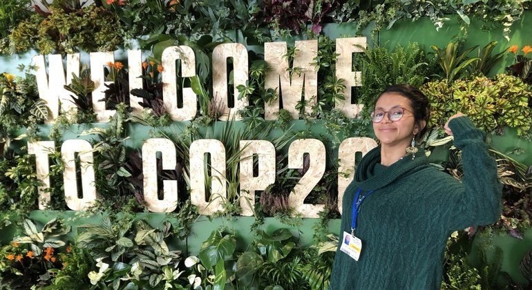 Gina Cortes, a young Colombian climate and gender activist, at COP26