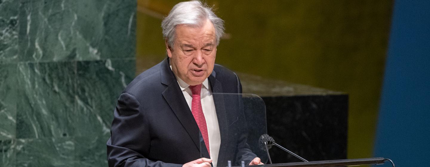 El Secretario General António Guterres presenta sus prioridades para 2022 al pleno de la Asamblea General.