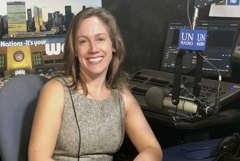Sara Brown, Executive Director of Chhange, the Centre for Holocaust, Human Rights and Genocide Education in the UN News studio at UN Headquarters in New York. 
