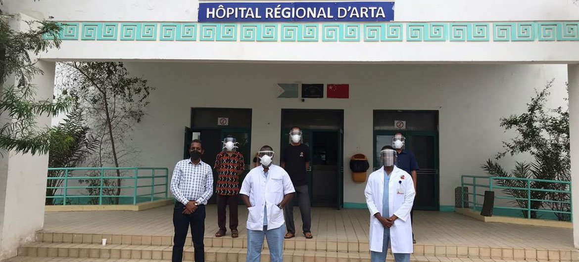 Doctors at Arte Hospital, Djibouti, receive 3D-printed face shields at a time of critical shortage
