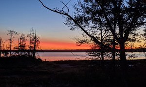 Puesta de sol en el Parque Nacional de Acadia en el estado estodounidense de Maine.