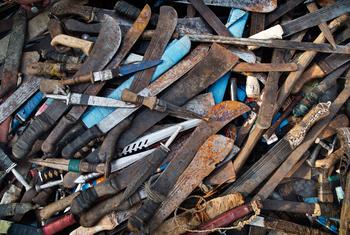 Machetes collected from the disarmament process, Central African Republic.
