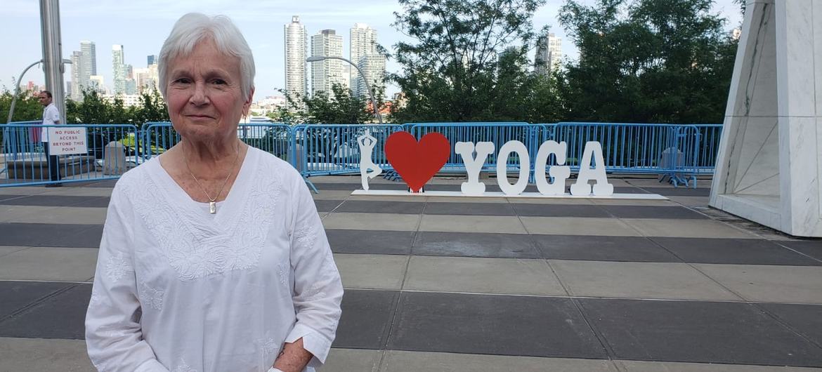 Kali Mors is an instructor at the Integral Yoga Institute and led a meditation workshop during an event at UN Headquarters.