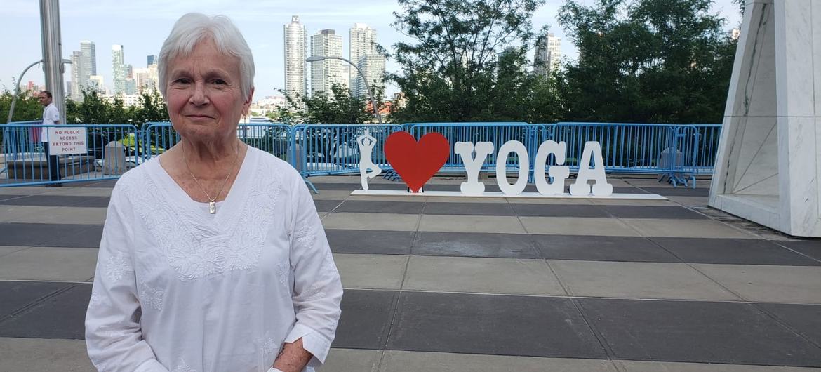 Kali Morse is an instructor at the Institute of Integral Yoga and led a meditation workshop during the event at United Nations Headquarters.