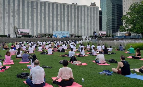 International Day of Yoga celebration at UN Headquarters in New York City (20 June, 2022).