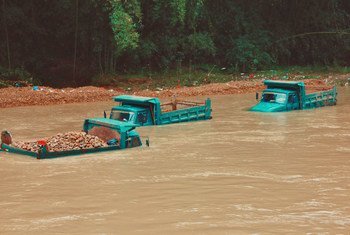 Inundaciones en la localidad china de Shaoguan durante las lluvias extremas caídas en julio de 2021.