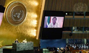 नेलसन मण्डेला अन्तरराष्ट्रीय दिवस पर आयोजित, यूएन महासभा की एक अनौपचारिक बैठक को सम्बोधित करते हुए, दक्षिण अफ़्रीका की, अन्तरराष्ट्रीय सम्बन्धों और सहयोग मंत्री नलेडी पैण्डॉर.
