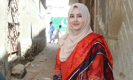 Husna Gul, a staff member with the UN Children’s Fund (UNICEF) in Pakistan