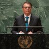 El presidente de Brasil, Jair Messias Bolsonaro se dirige a la Asamblea General de la ONU durante el debate del 76 periodo de sesiones.