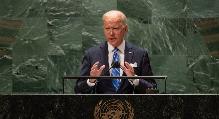 Le Président des Etats-Unis, Joe Biden, devant l'Assemblée générale des Nations Unies.