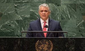 El Presidente de Colombia, Iván Duque Márquez, interviene en el debate general de la 76ª sesión de la Asamblea General de la ONU.