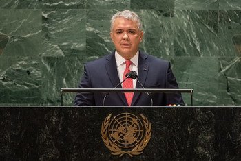 President Iván Duque Márquez of Colombia addresses the general debate of the UN General Assembly’s 76th session.