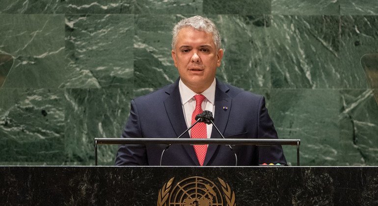 El Presidente de Colombia, Iván Duque Márquez, interviene en el debate general de la 76ª sesión de la Asamblea General de la ONU.