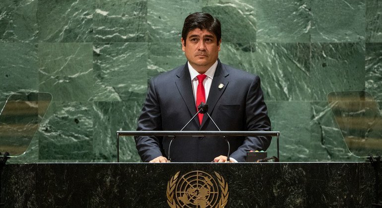 Carlos Alvarado Quesada, presidente de Costa Rica, en la Asamblea General de la ONU.