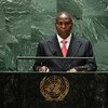 Le Président de la République centrafricaine, Faustin-Archange Touadéra, lors du débat général de l'Assemblée générale des Nations Unies.